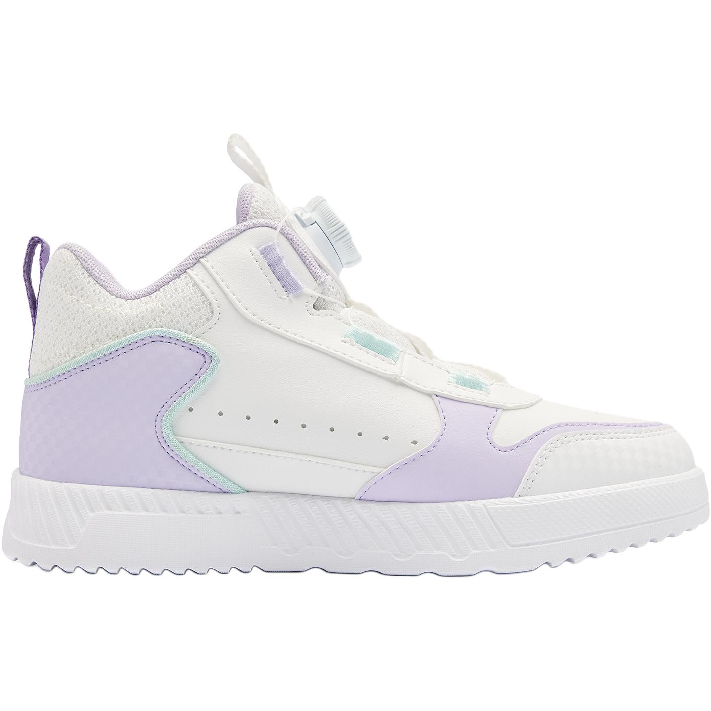 QIAODAN Детские кроссовки Jordan White/Kapok Purple с противоскользящей подошвой и износостойким верхом для скейтбординга для подростков — фото 2