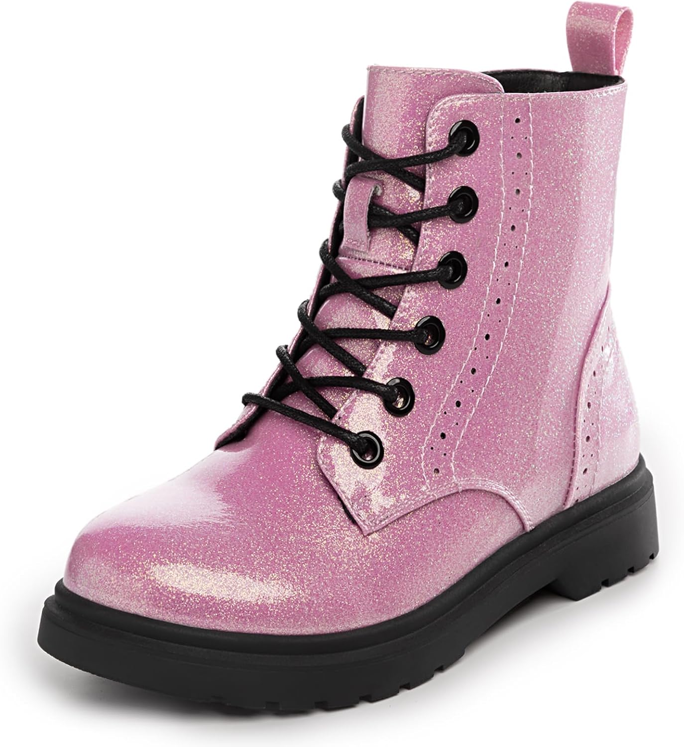 

Водонепроницаемые боевые ботинки Athlefit для мальчиков и девочек, шнуровка, боковая молния, ботильоны для малышей, детей младшего и старшего возраста, Pink