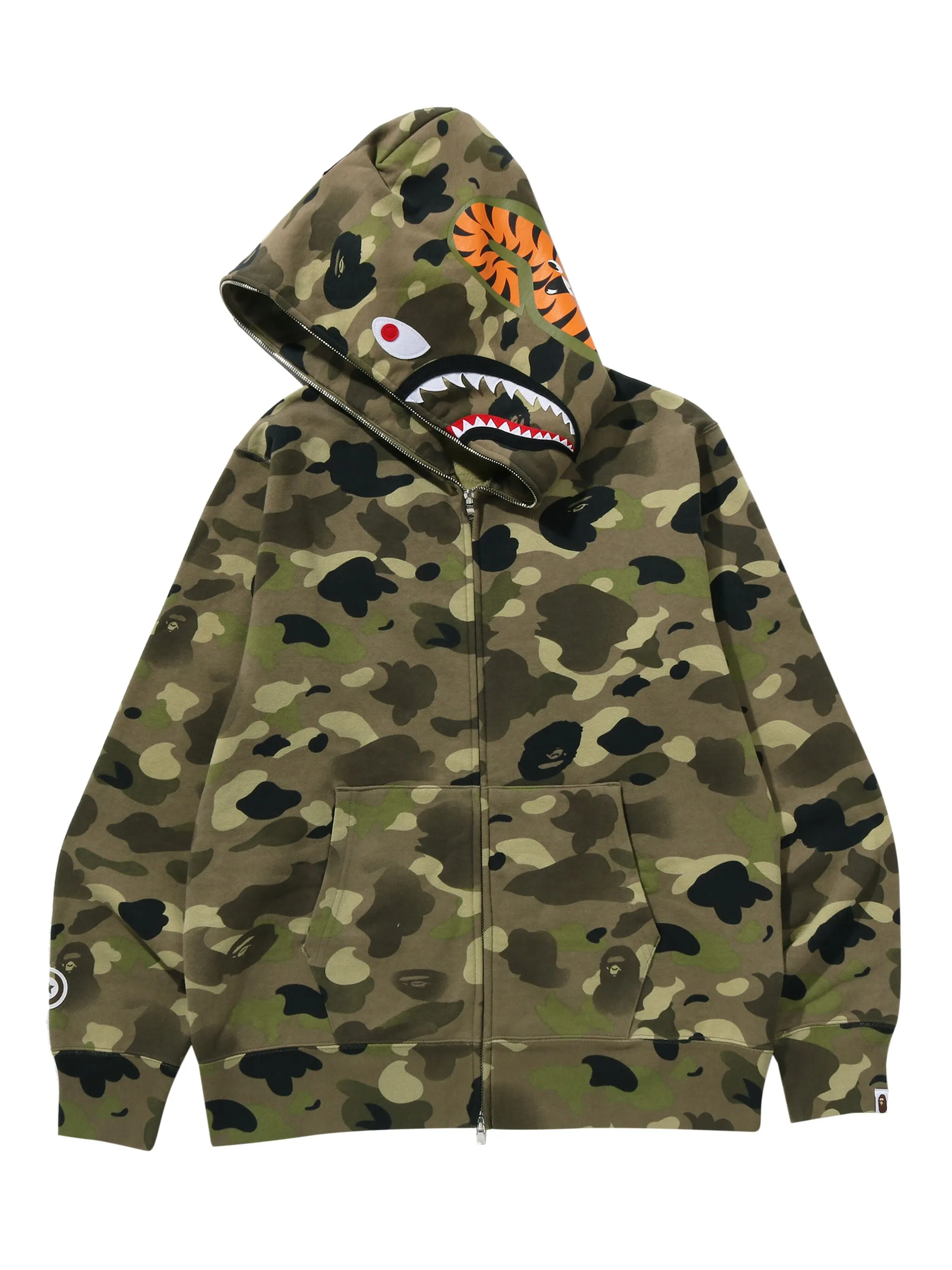 

Худи на молнии с камуфляжным принтом A Bathing Ape, зеленый