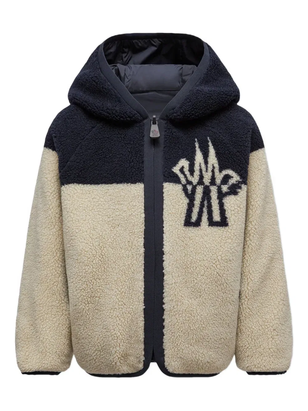Двусторонняя толстовка с капюшоном и логотипом Moncler Grenoble Kids, синий
