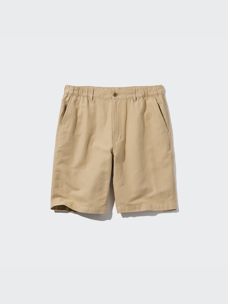 Шорты из льняной смеси Uniqlo, цвет 69 синий — фото 2