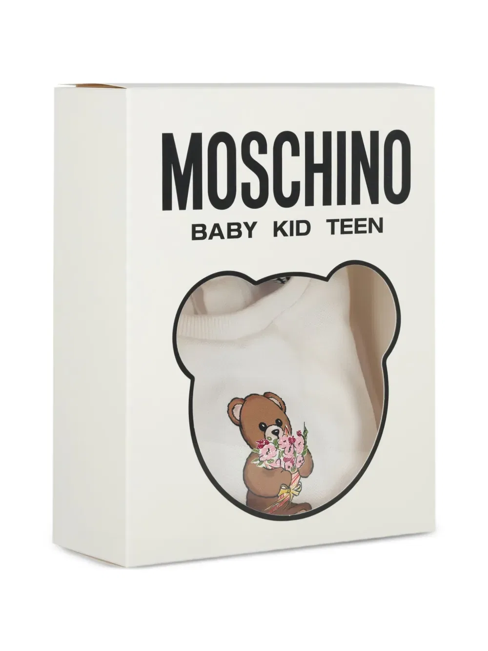 Платье с рукавами-воланами и принтом в виде плюшевого мишки Moschino Kids, белый — фото 4
