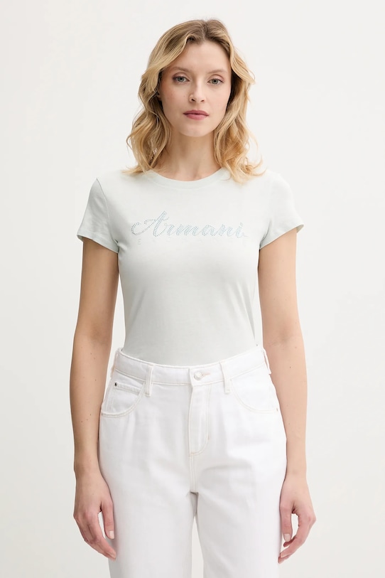 

Хлопковая футболка Armani Exchange, бирюзовый