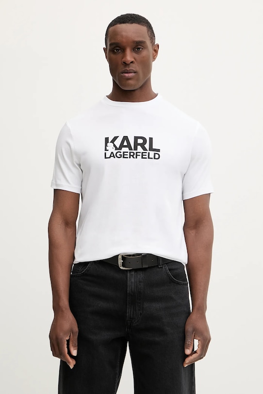 

Хлопковая футболка Karl Lagerfeld, белый