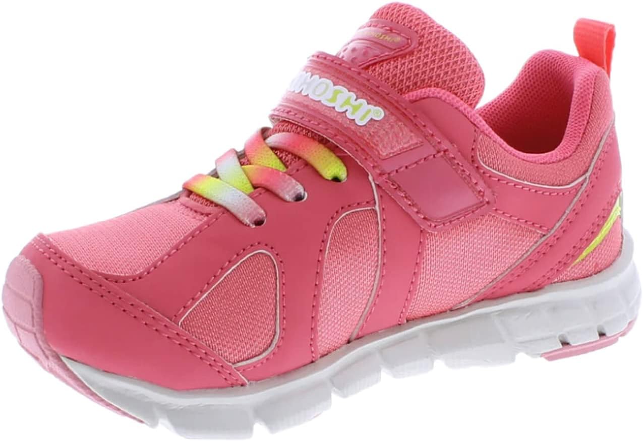 

Детские кроссовки TSUKIHOSHI Rainbow Kids - с застежкой на ремешок, пригодные для стирки в машине, с широкой носочной частью и противоскользящими, немаркими подошвами, для детей 4-12 лет, Lime,coral