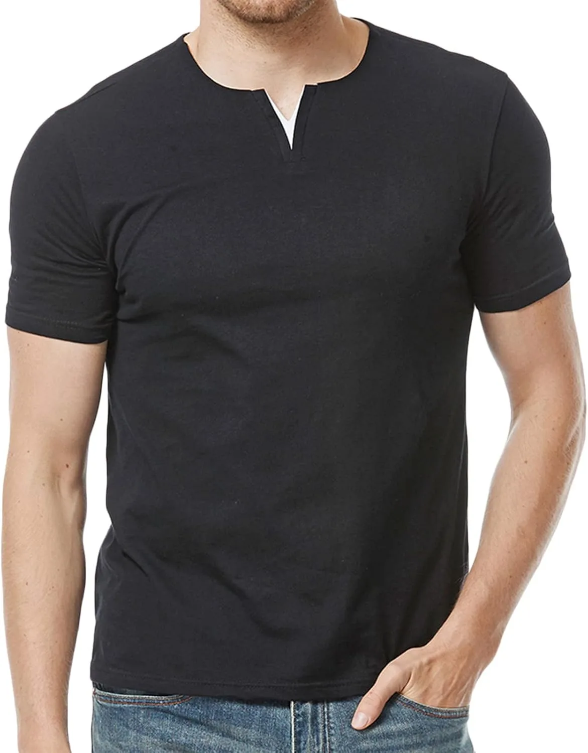 

Zeiyignr мужская футболка Slim Fit V-образный вырез короткий рукав