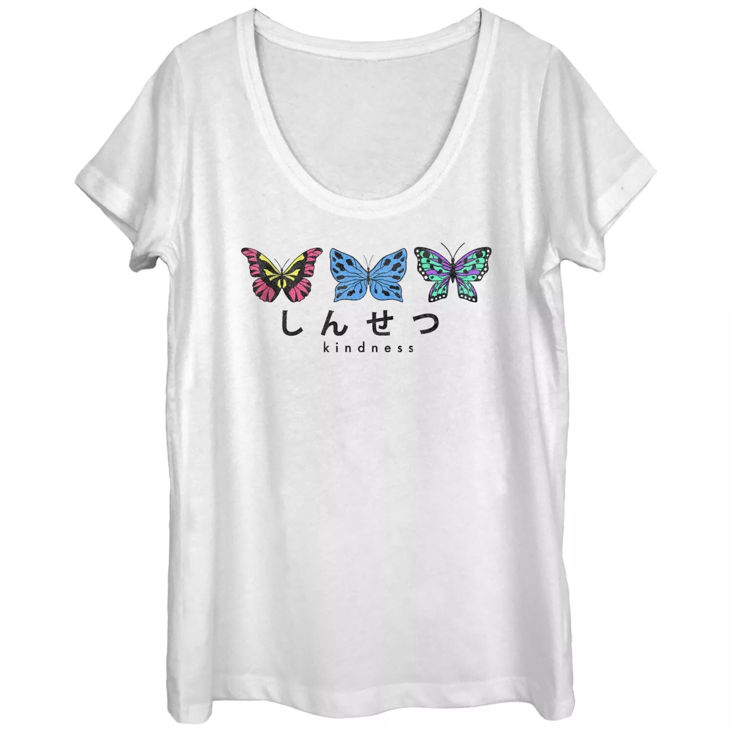 

Футболка Juniors' Kindness Butterfly с овальным вырезом и рисунком