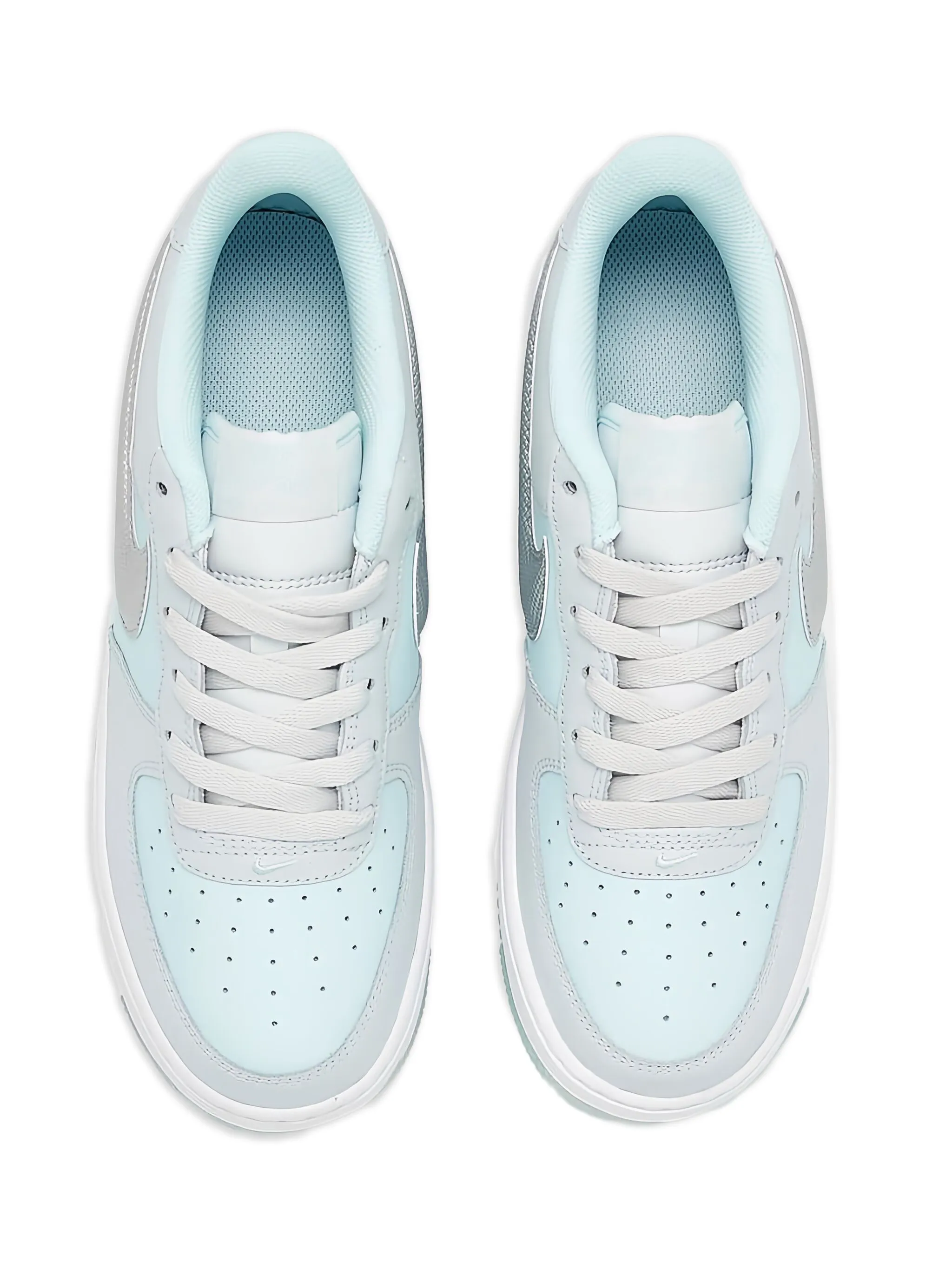 Кроссовки Air Force 1 Pure Platinum/Glacier Blue/Metallic Nike Kids, серый — фото 4