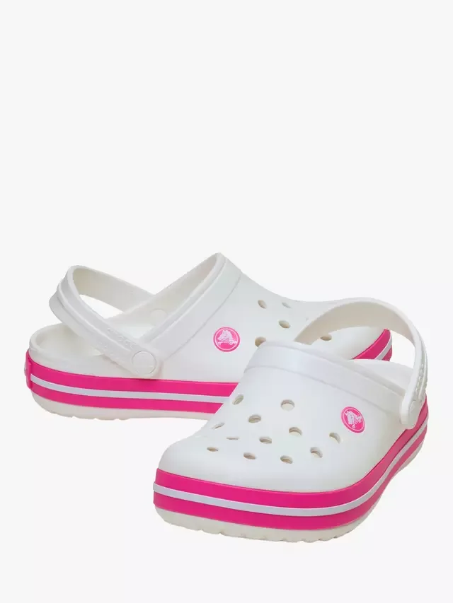 Детские сабо Crocband, бело-розовые Crush Crocs — фото 4