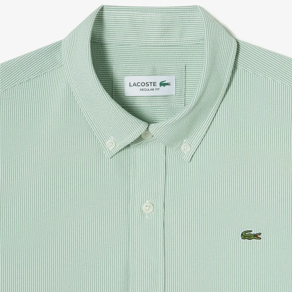 Мужская рубашка-джерси Lacoste с коротким рукавом, зелёная — фото 2