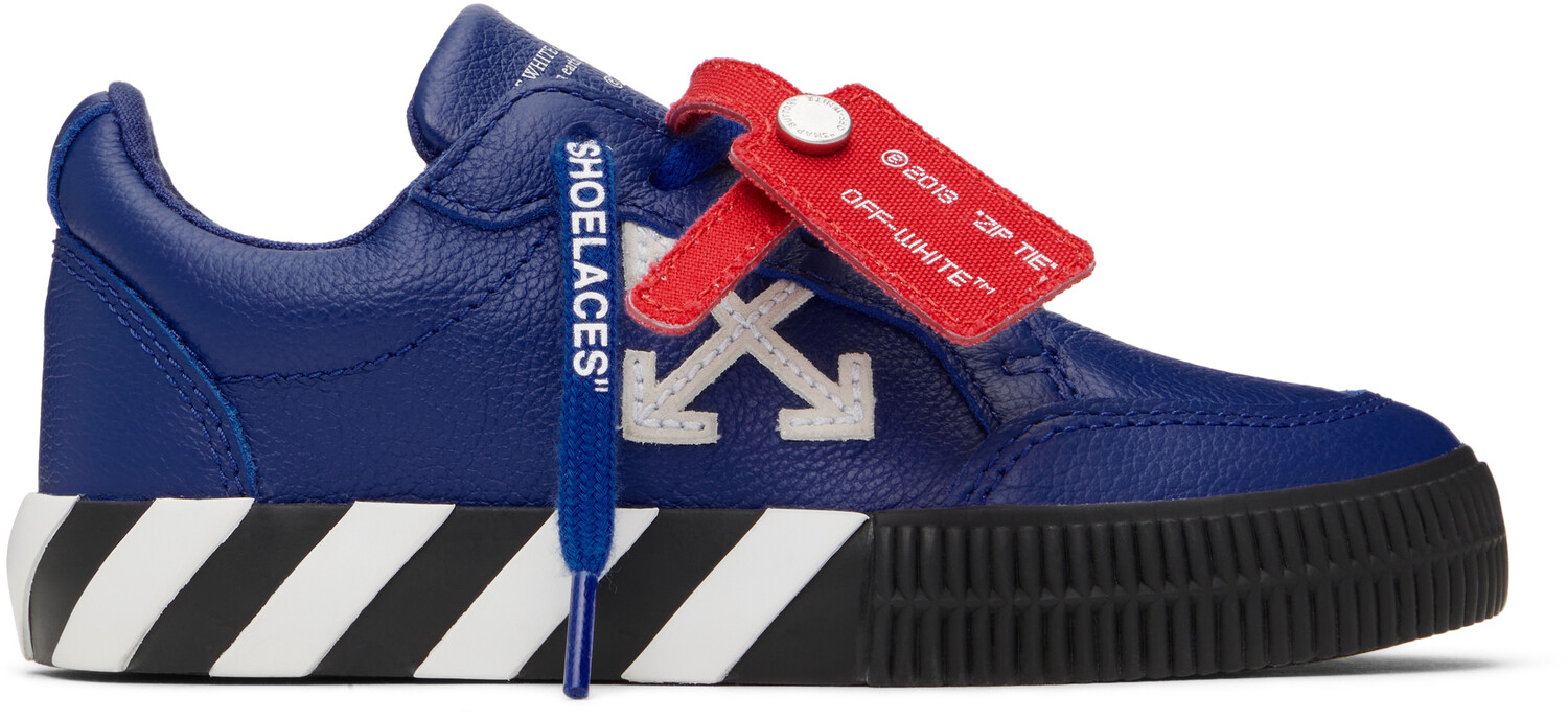 

Детские синие кроссовки из вулканизированной кожи Off-White