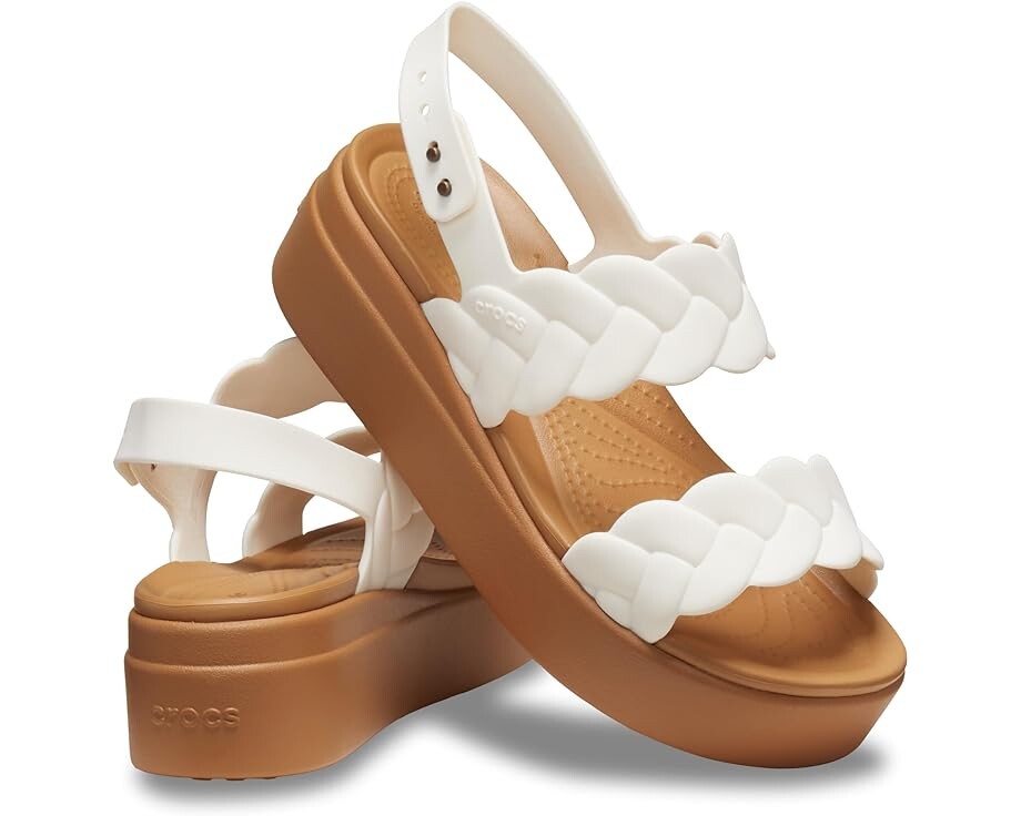 Сандалии Crocs Brooklyn Woven Low Wedges Platform, цвет Chalk Woven