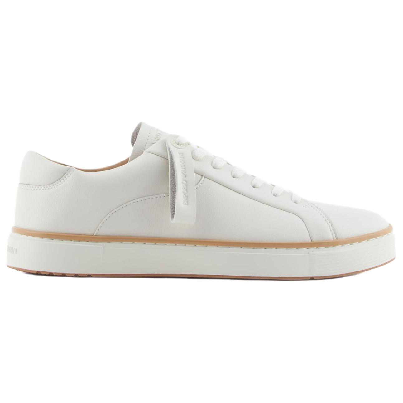 EMPORIO ARMANI Мужские белые лоу-топы для скейтбординга, цвет White — фото 2