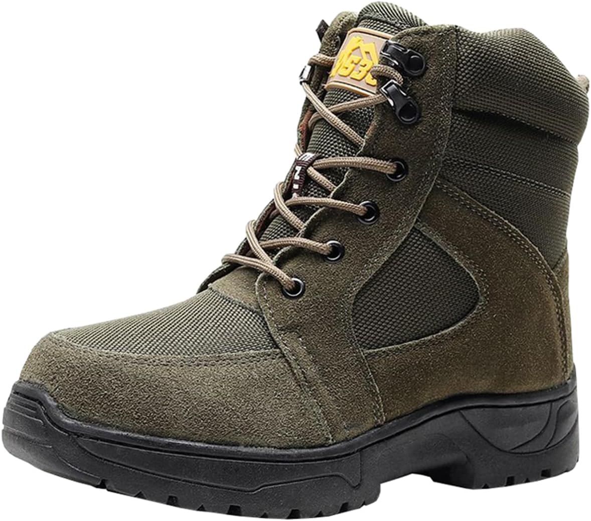 

Мужские зимние ботинки ZHOUPULP с теплым мехом, противоскользящие для ходьбы по снегу, удобные высокие кроссовки для работы и походов, зеленый