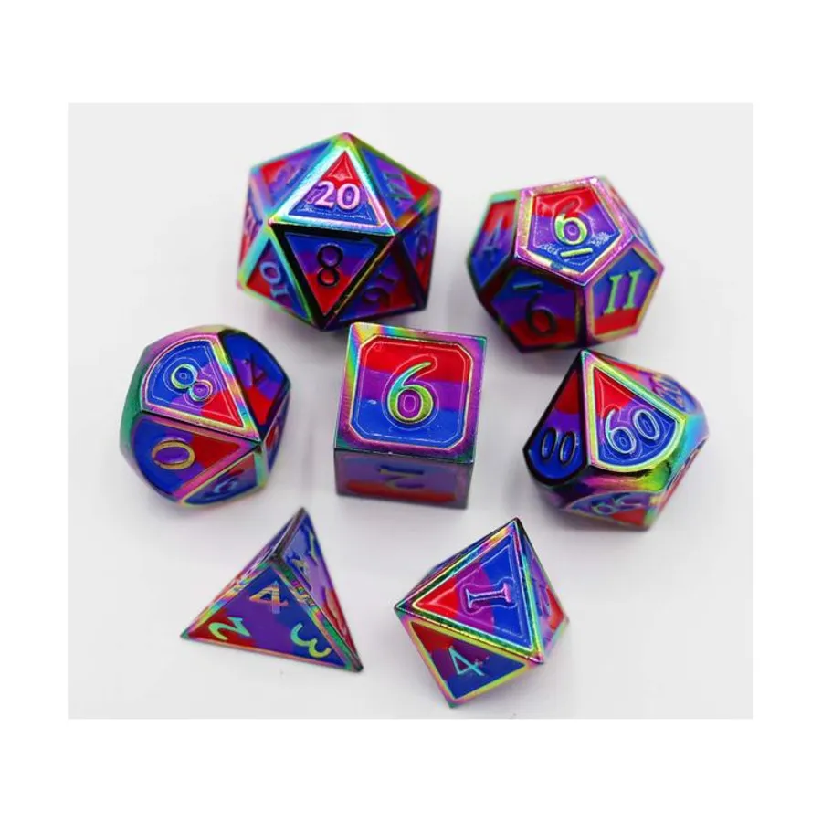 

Металлический поли-набор - Бисексуальная гордость (7), Dice Sets - Pride Dice