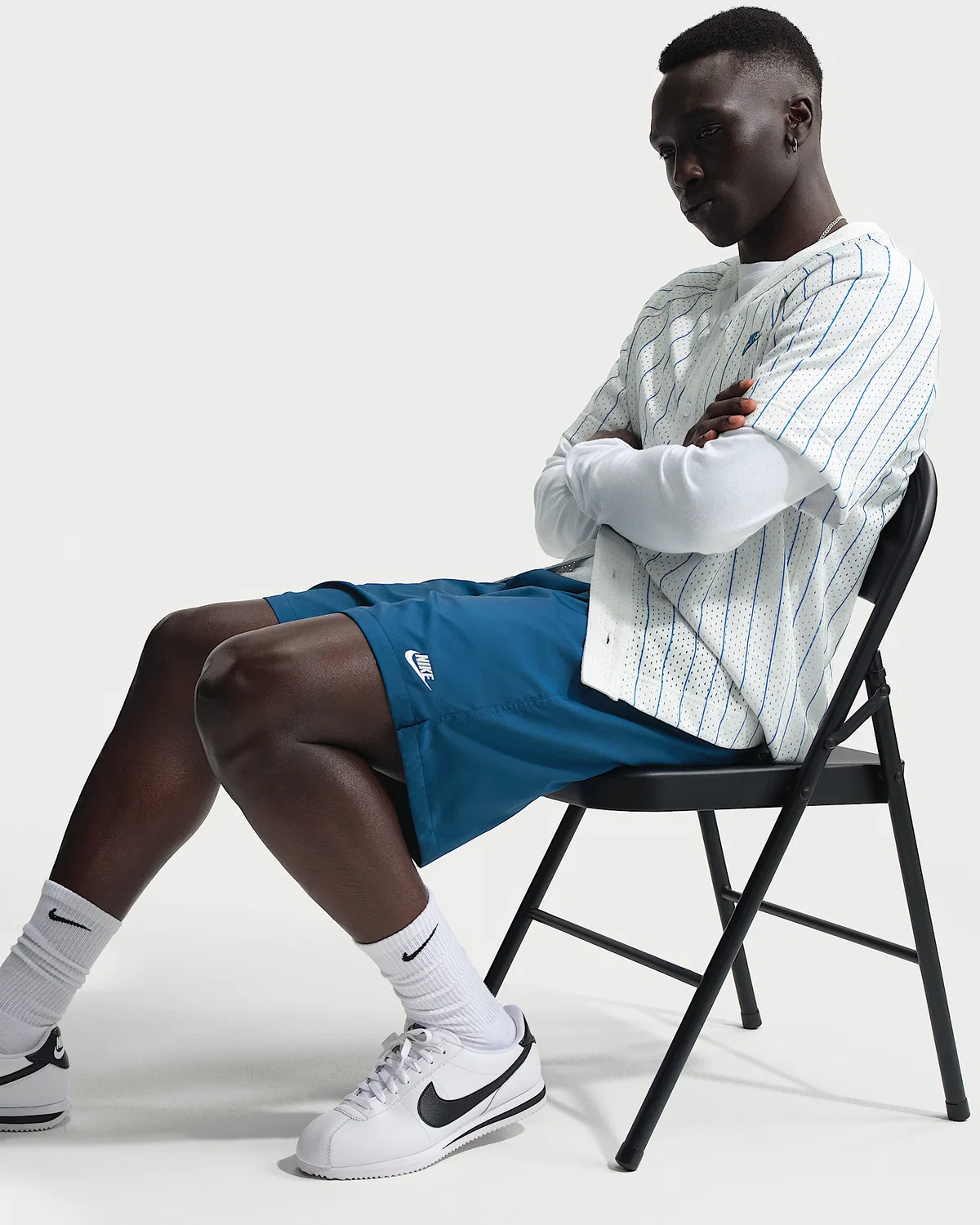 Мужские шорты Nike Club Woven Flow, Court Blue/White — фото 4