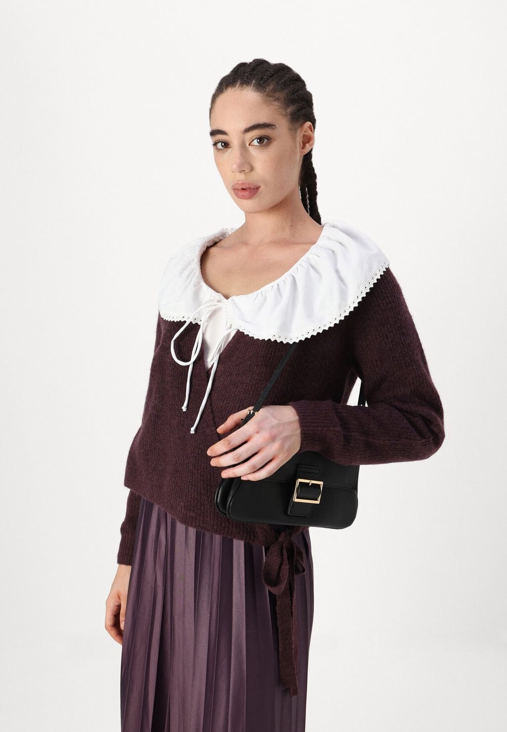 

Блуза PCANNABELLE V-NECK FRILL Pieces, белый