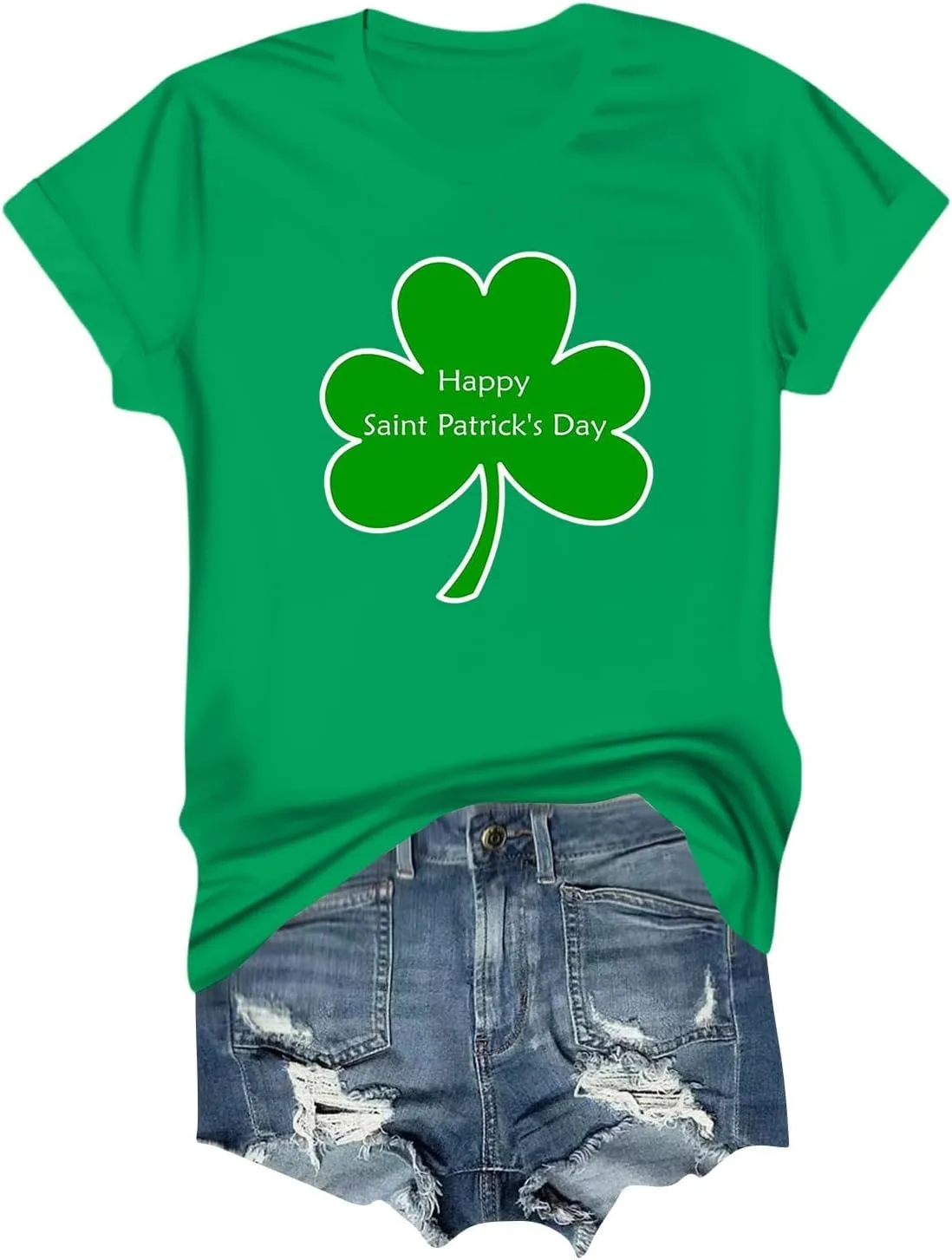 

Женская футболка St Patrick's Day с коротким рукавом FQZWONG