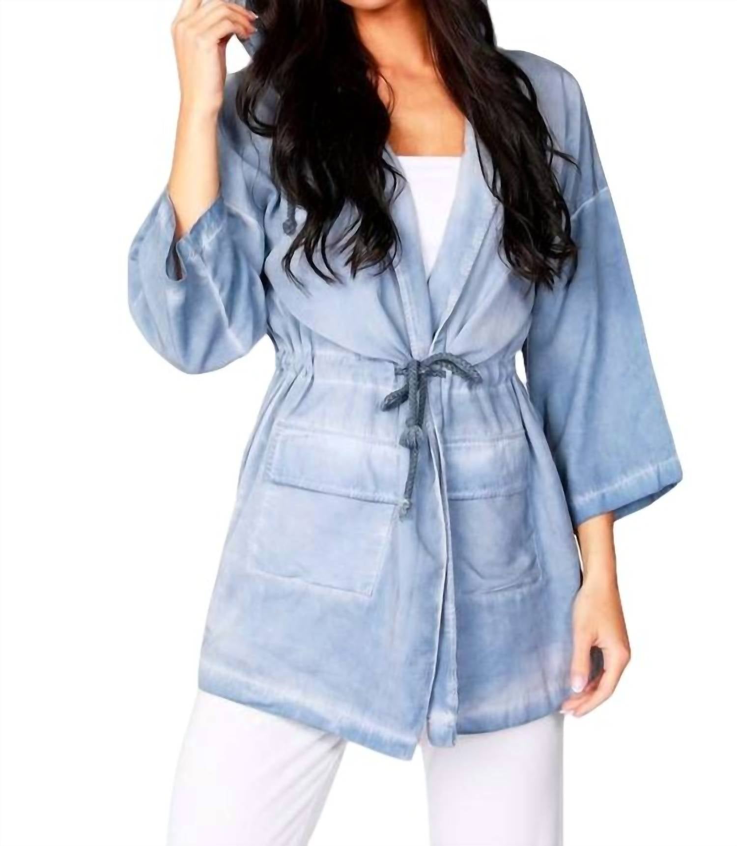 

Длинный плащ с капюшоном Jennifer из денима french kyss, цвет denim