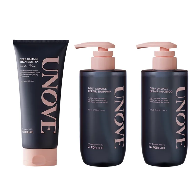 UNOVE Набор для ухода за волосами: шампунь 500 г и маска 320 мл, Hair Mask 320ml+Shampoos 500g*2