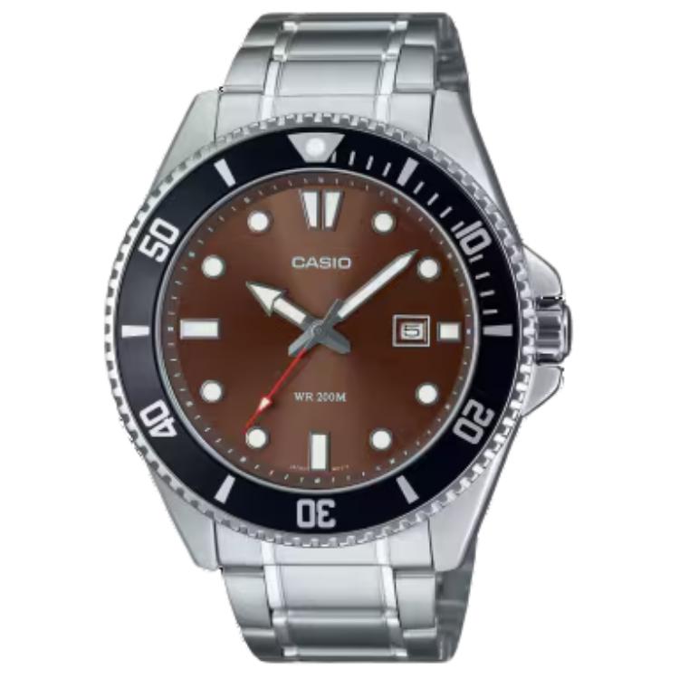 

CASIO Часы Quartz Movement Stainless Steel Strap Watch Unisex Coffee Watch Dial, Coffee Watch Dial