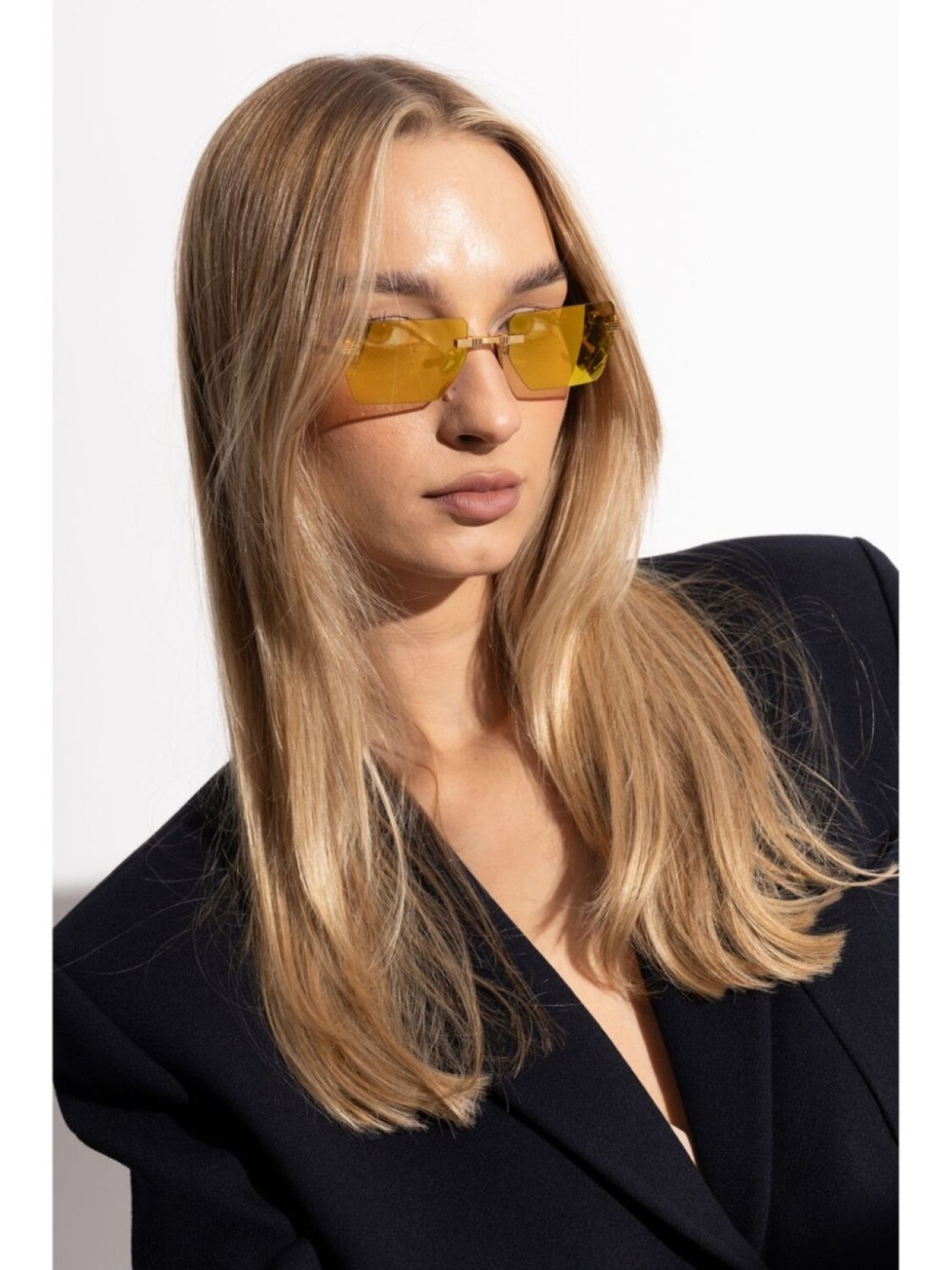 Balmain Eyewear солнцезащитные очки в прямоугольной оправе BPS-150G-53, золотистый — фото 2