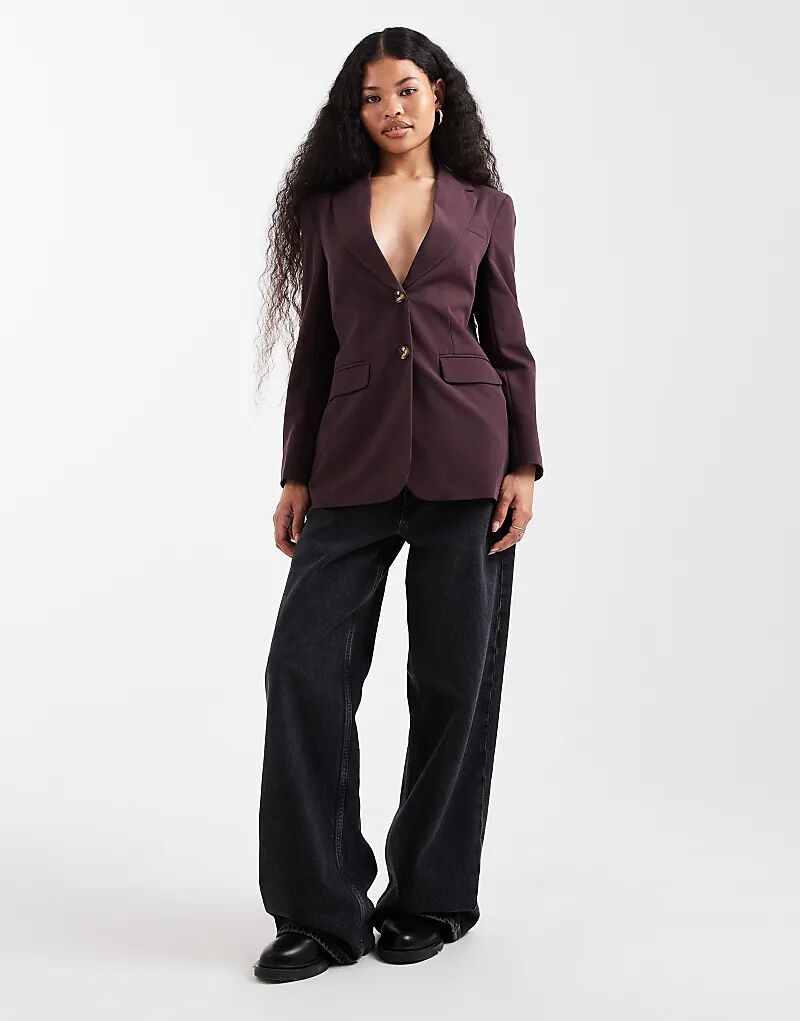 

Свободный блейзер Miss Selfridge Petite темно-сливового цвета