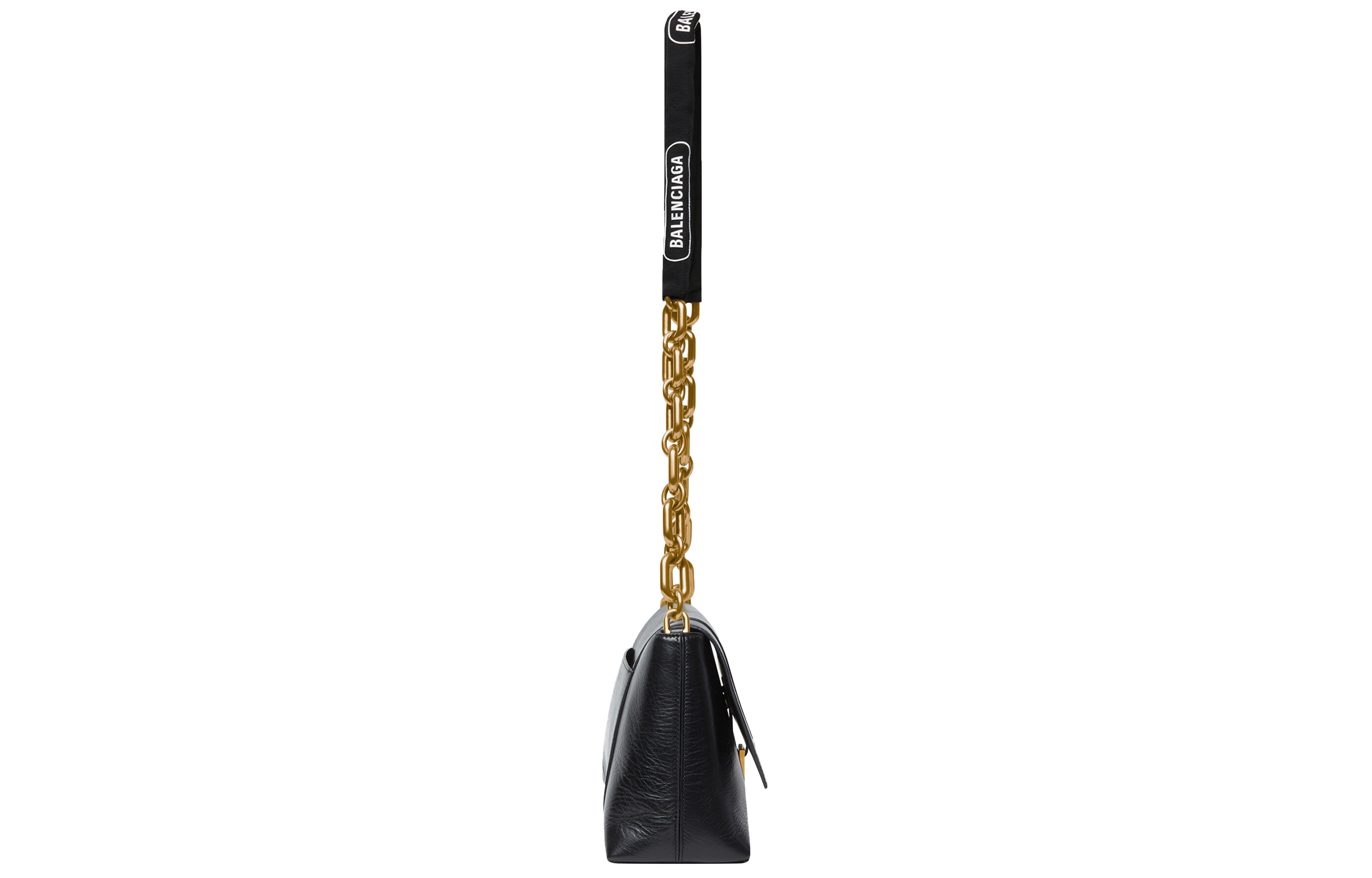 Сумка через плечо Balenciaga маленькая черная с цепочкой — фото 3