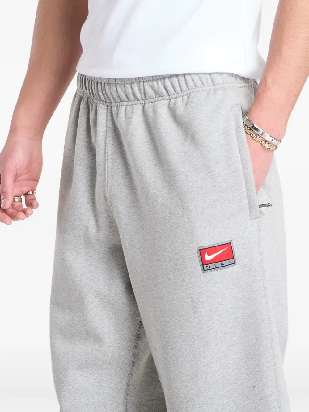 Спортивные брюки Solo Swoosh с открытым низом Nike, серый — фото 4