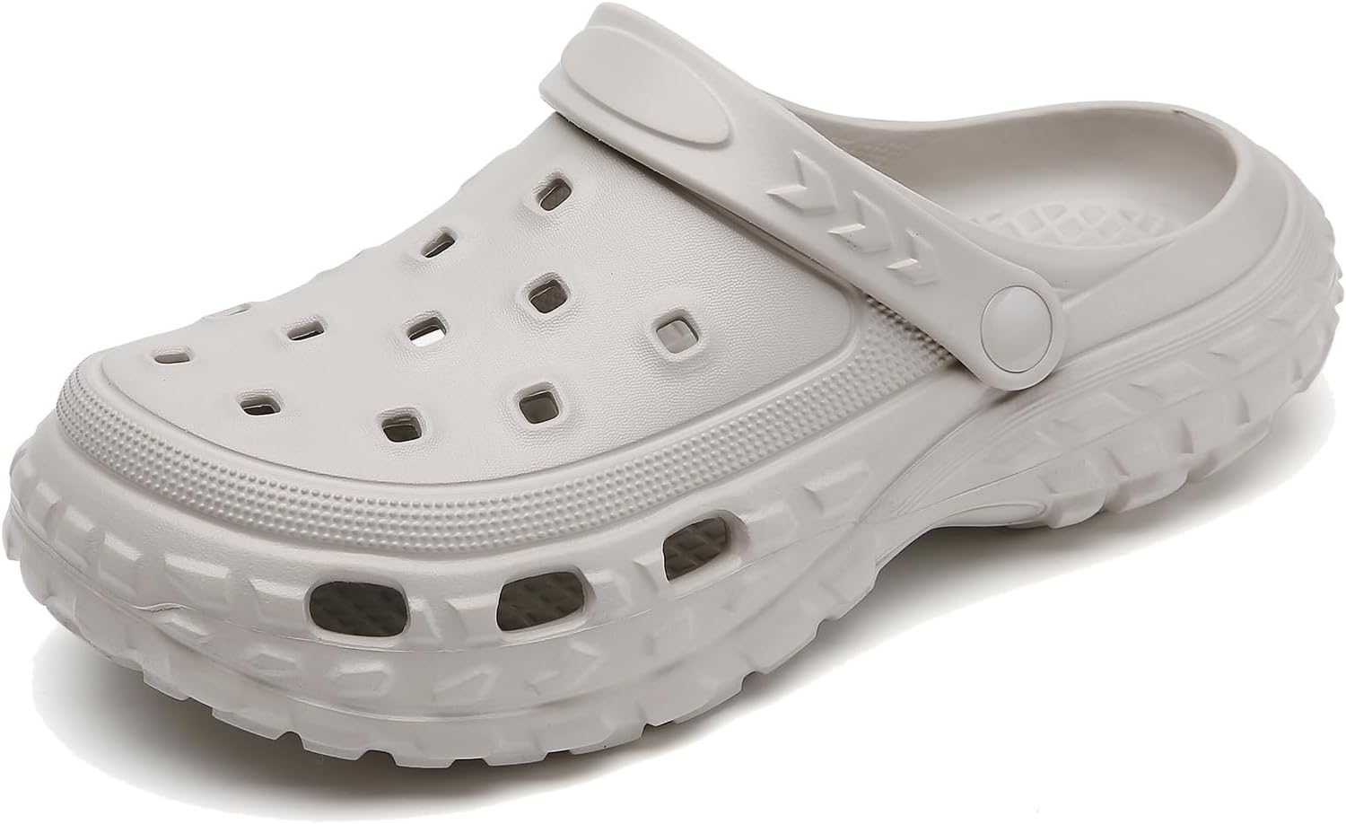 

Тапочки-сабо SECHRITE для мужчин и женщин, сабо без застежек, водонепроницаемые пляжные и бассейновые сандалии с регулируемым ремешком на пятке, повседневные домашние и тапочки, серый