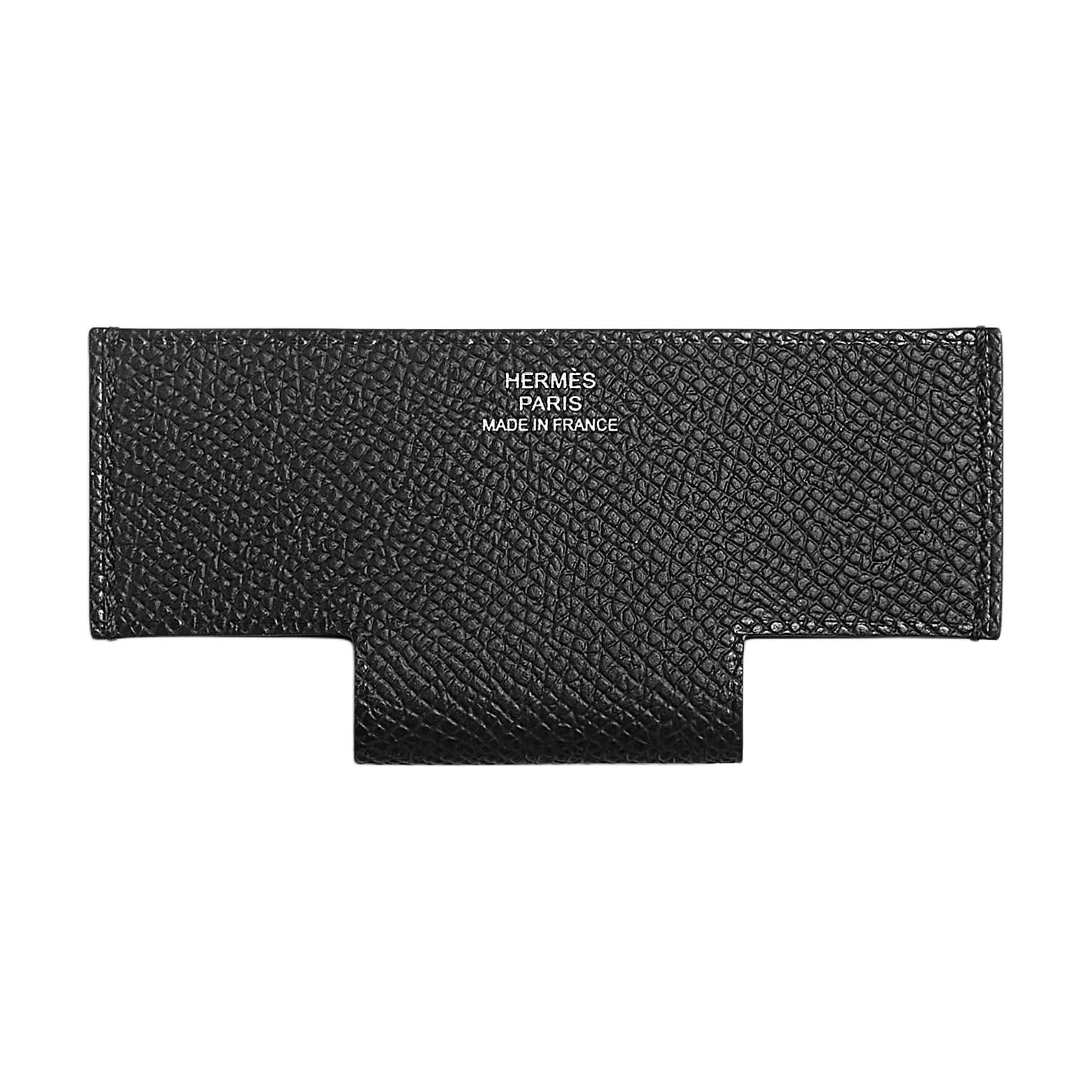 

HERMES Кожаный картхолдер женский, 89 Noir Black