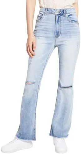 

Джинсы Tinsel Petite High Rise с потертостями и расклешенным низом