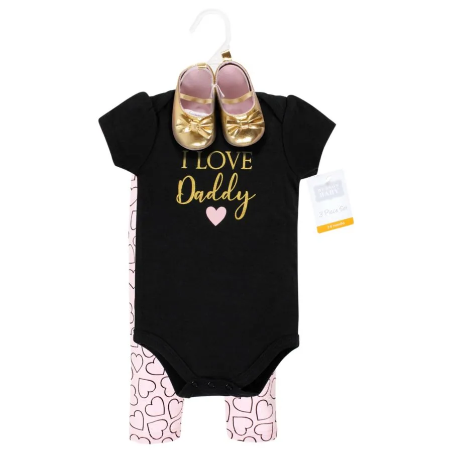 Хлопковый боди, брюки и комплект обуви Hudson Baby, Girl Daddy — фото 2