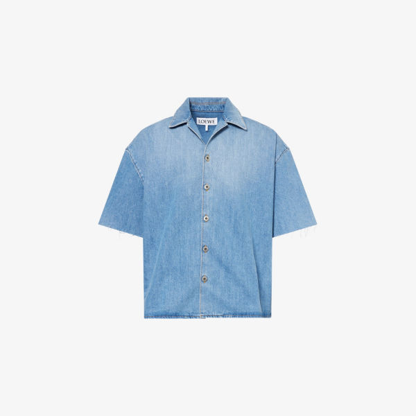 

Джинсовая рубашка Anagram свободного кроя Loewe, цвет washed denim