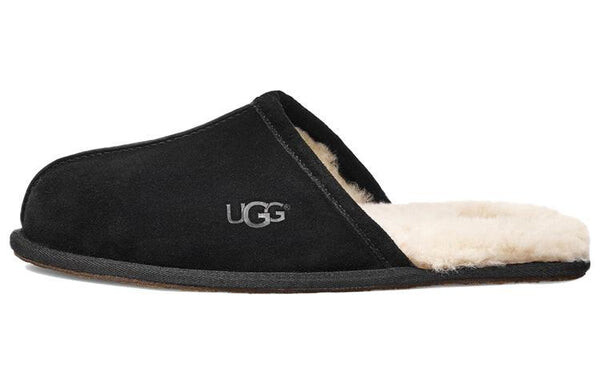 Модные сандалии, тапочки с потертостями, тапочки с флисовой подкладкой Ugg, черный — фото 2
