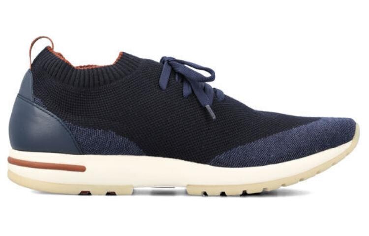 Кроссовки Loro Piana Lifestyle Shoes Men Low-top Black/Blue, черный/синий — фото 2