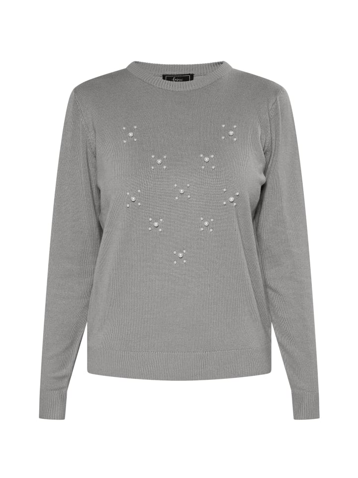 

Женский вязаный свитер серого цвета faina