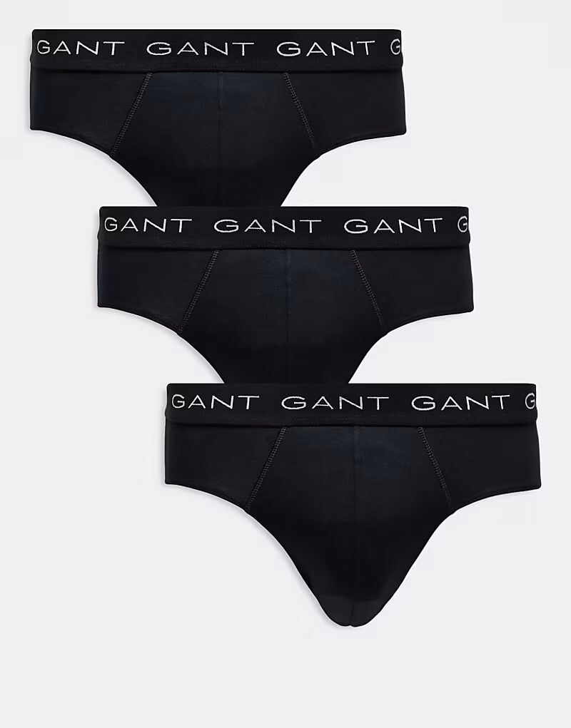 

GANT, 3 пары трусов с логотипом на поясе, черного цвета
