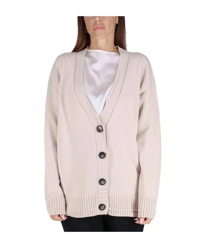 

Кашемировый мериносовый кардиган Maliparmi, бежевый