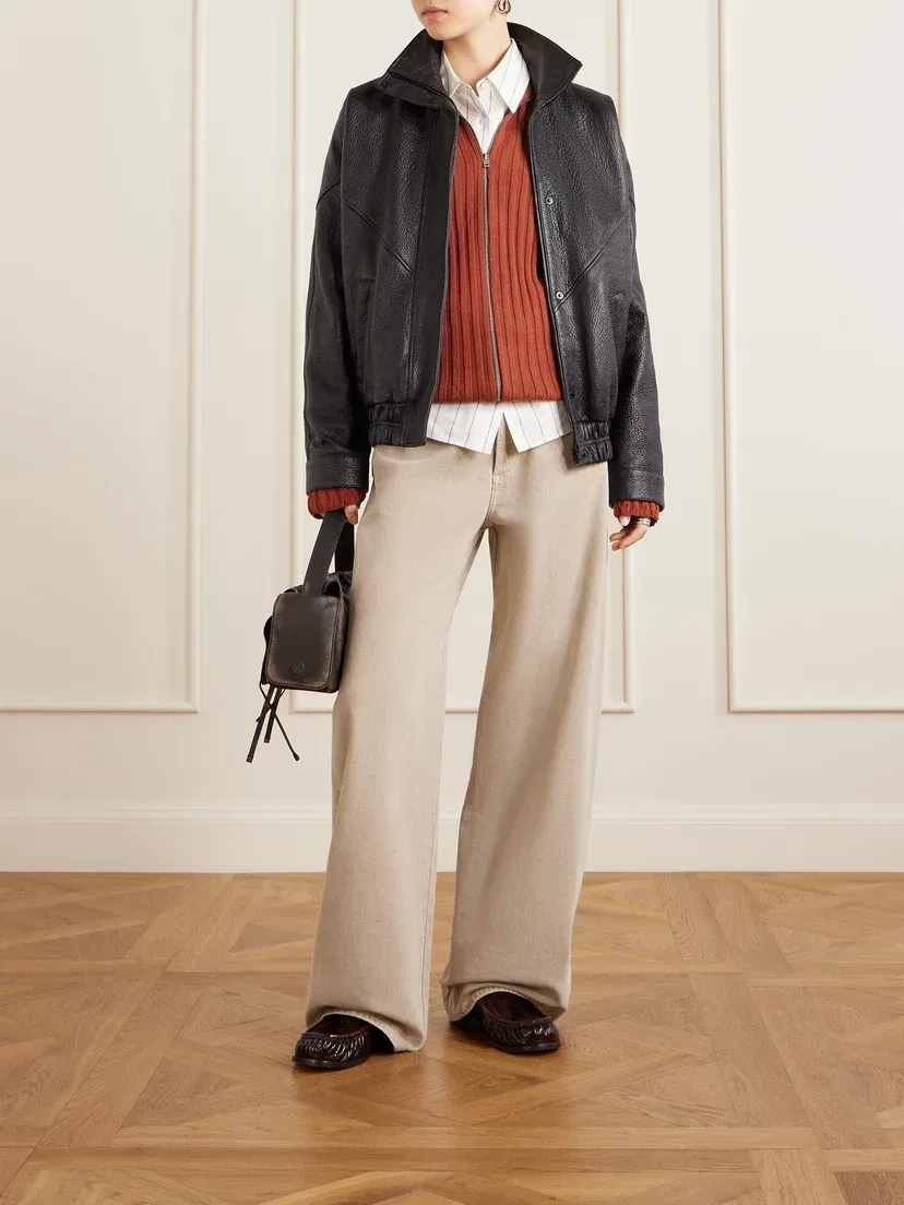 Жакет из фактурно-текстурной кожи Acne Studios, черный — фото 2