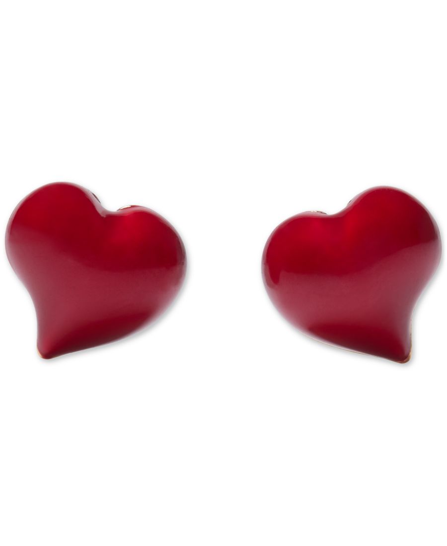 

Серьги-гвоздики Amour Heart с эмалью kate spade new york, Dark Scarlet