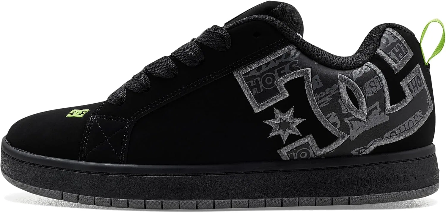 Кеды для скейтбординга DC Shoes Court Graffik, Black/Grey/Green — фото 4