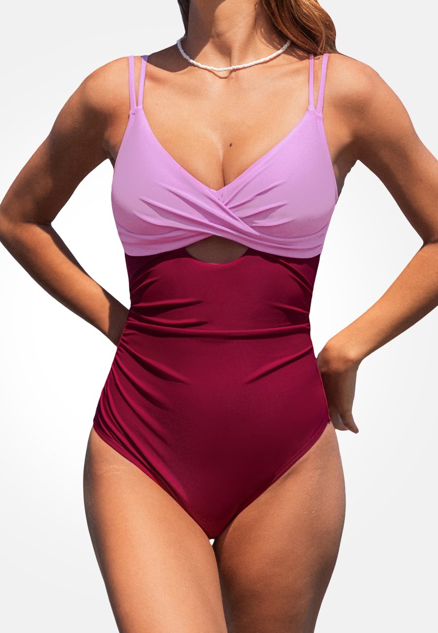 

Купальник Cupshe CUTOUT TIE, Dark Purple Pink/Dark Purple