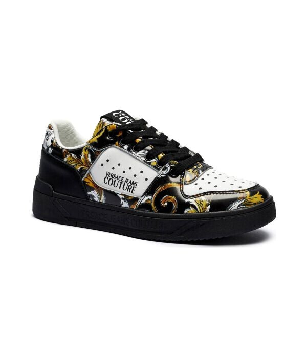 

Кроссовки мужские Versace Jeans Couture с узором и перфорацией, черный