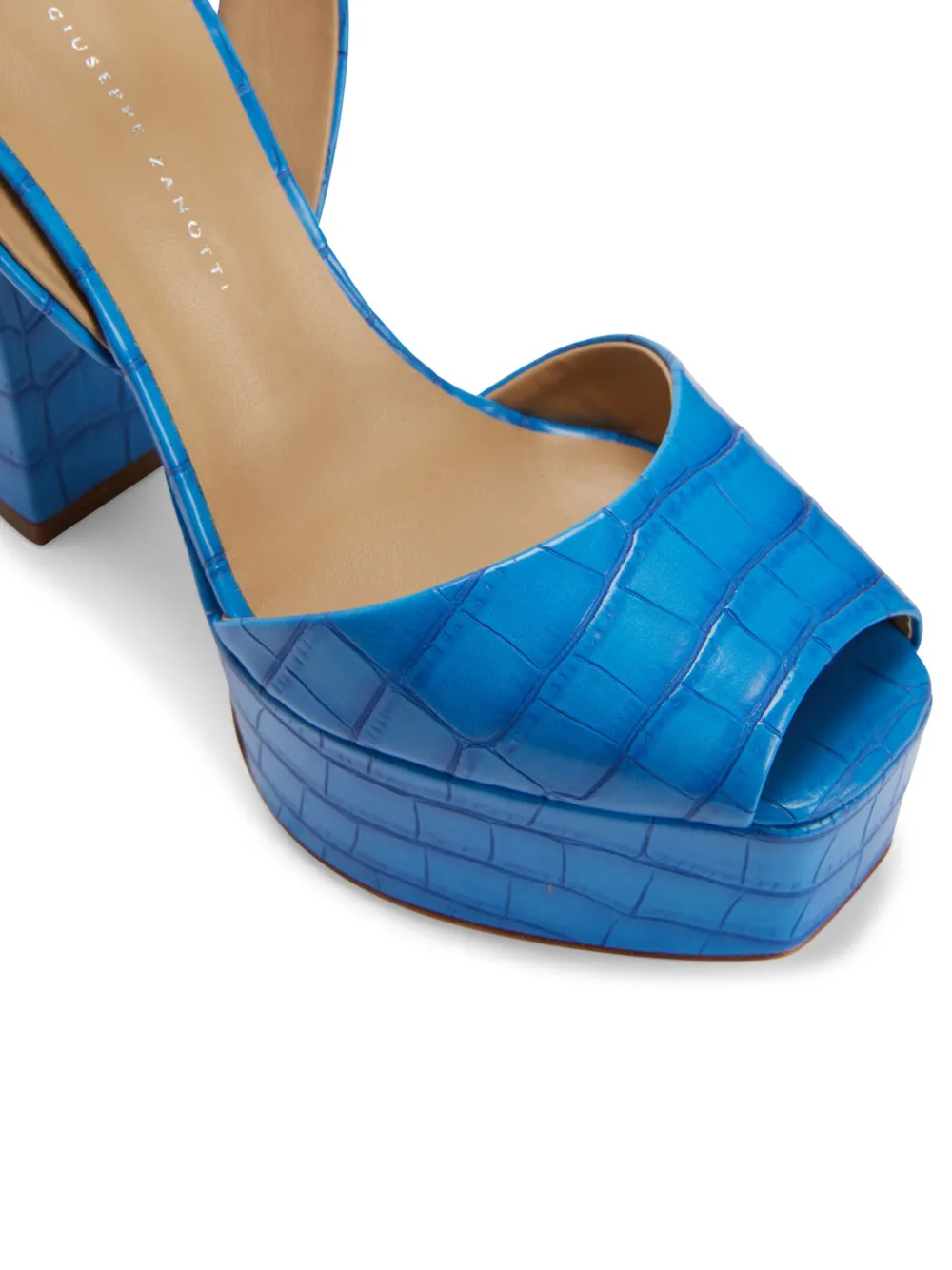 Сандалии Betty 120 мм с крокодиловым принтом Giuseppe Zanotti, синий — фото 4