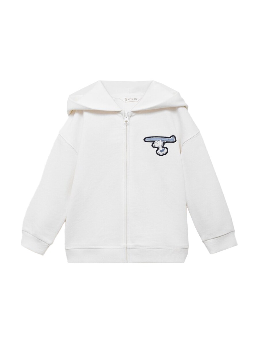 

Толстовка с капюшоном на молнии MANGO KIDS, белый