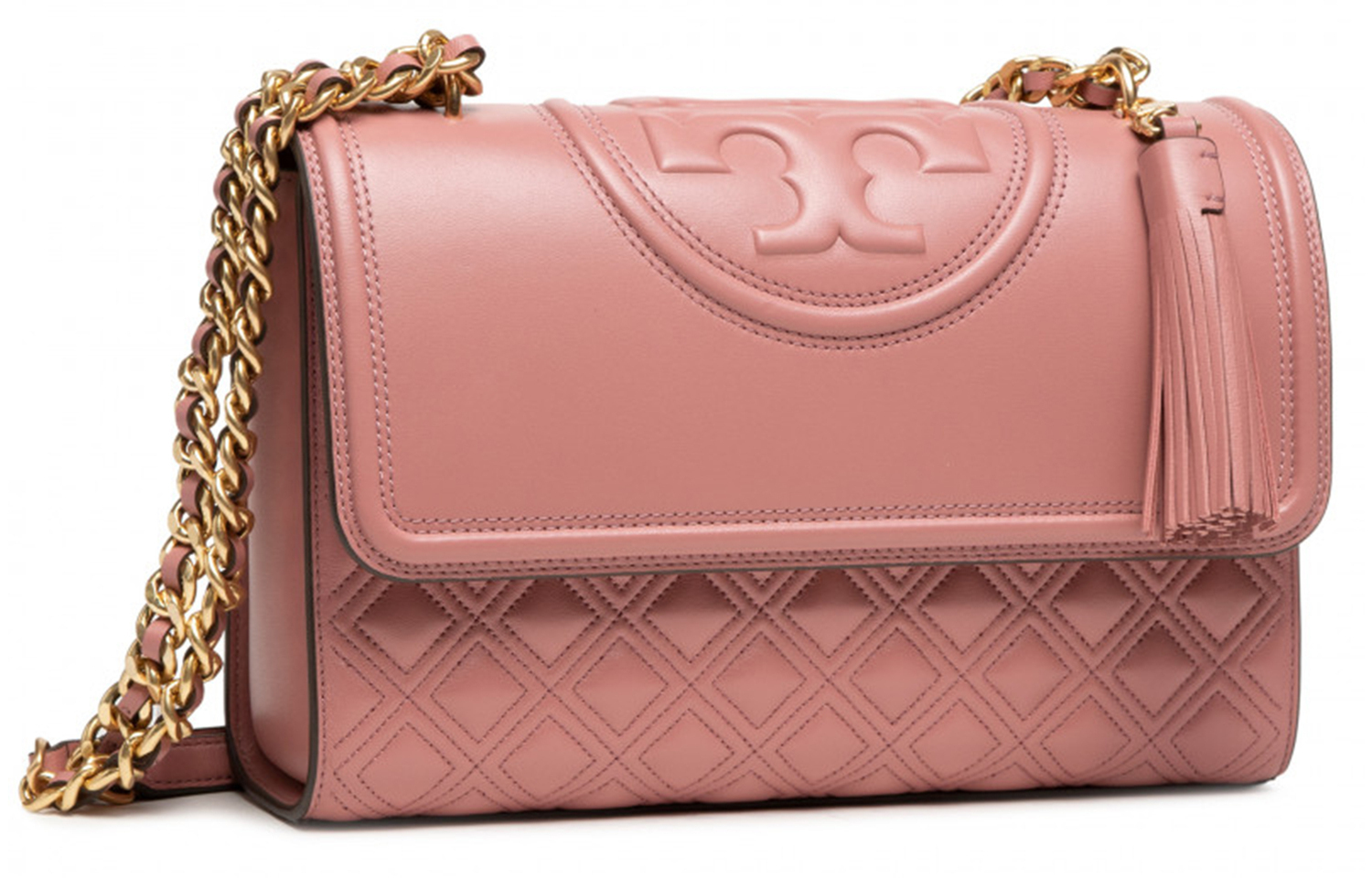 

Fleming Sheepskin Сумка через плечо Кроссбоди Большого размера Женская Розовая TORY BURCH