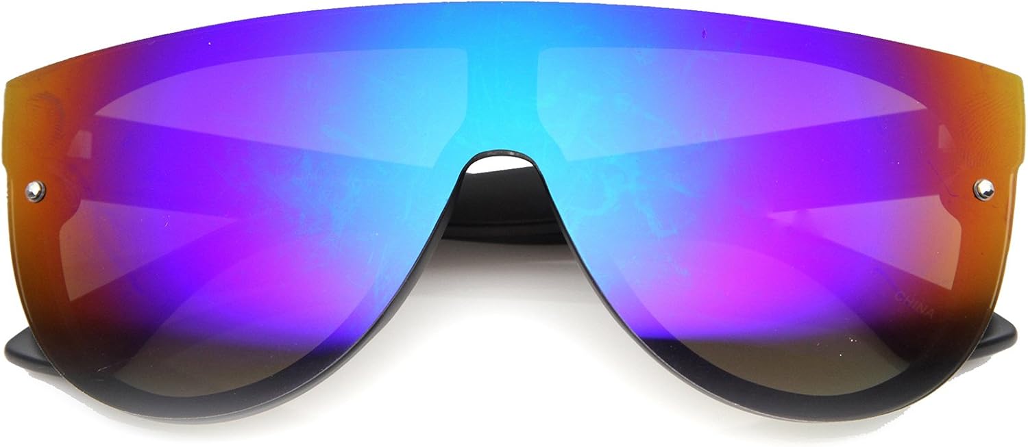 

Солнцезащитные очки zeroUV 80-х годов в бейсбольном стиле, мужские спортивные очки с зеркальными линзами, женские очки для велоспорта, защитный козырек с обтекаемой формой, Black / Midnight Mirror