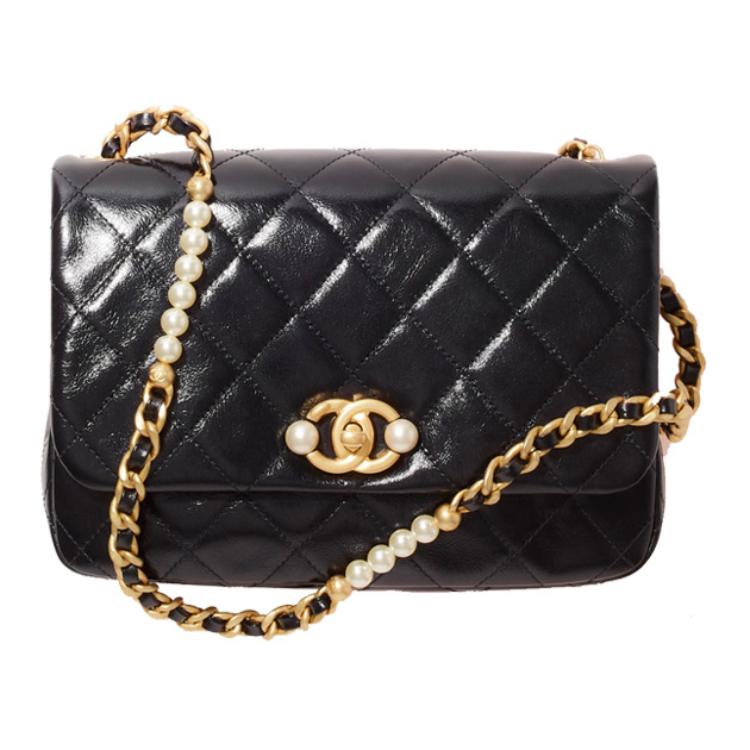 

22c ранняя весна Calfskin клатч, кроссбоди, женская сумка через плечо Black CHANEL, Box(Set+Box)