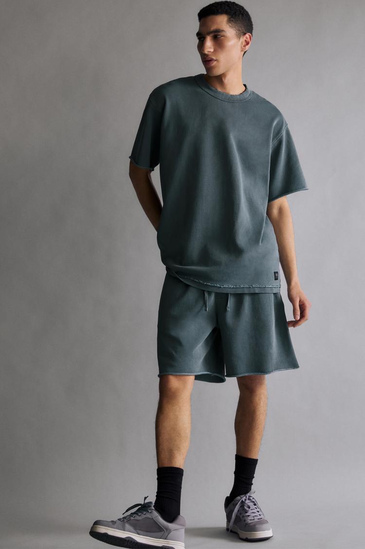 

Толстовка с коротким рукавом Pull And Bear, серый